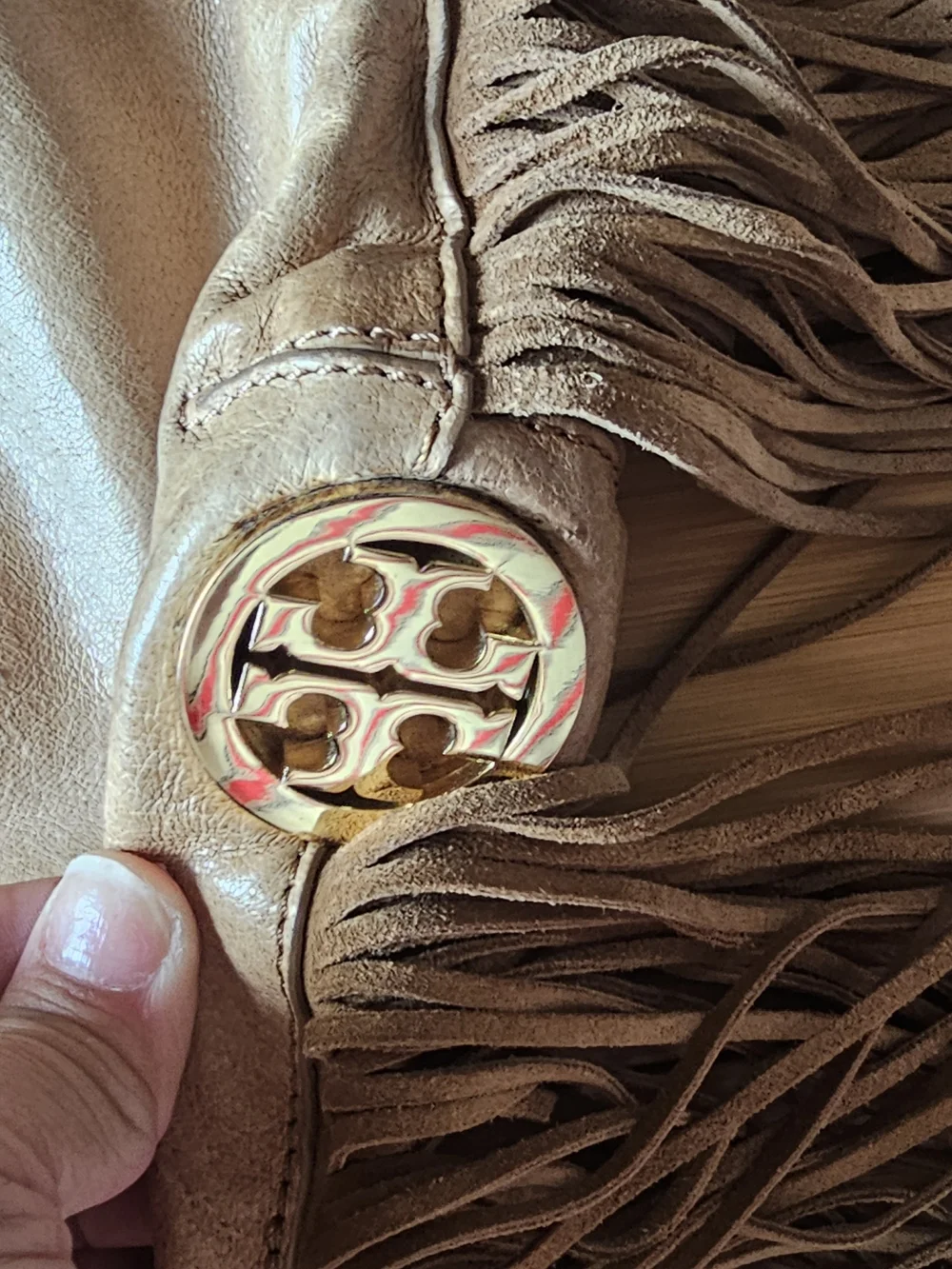 Tory Burch Tan Fringe Leather Shoulder Bag